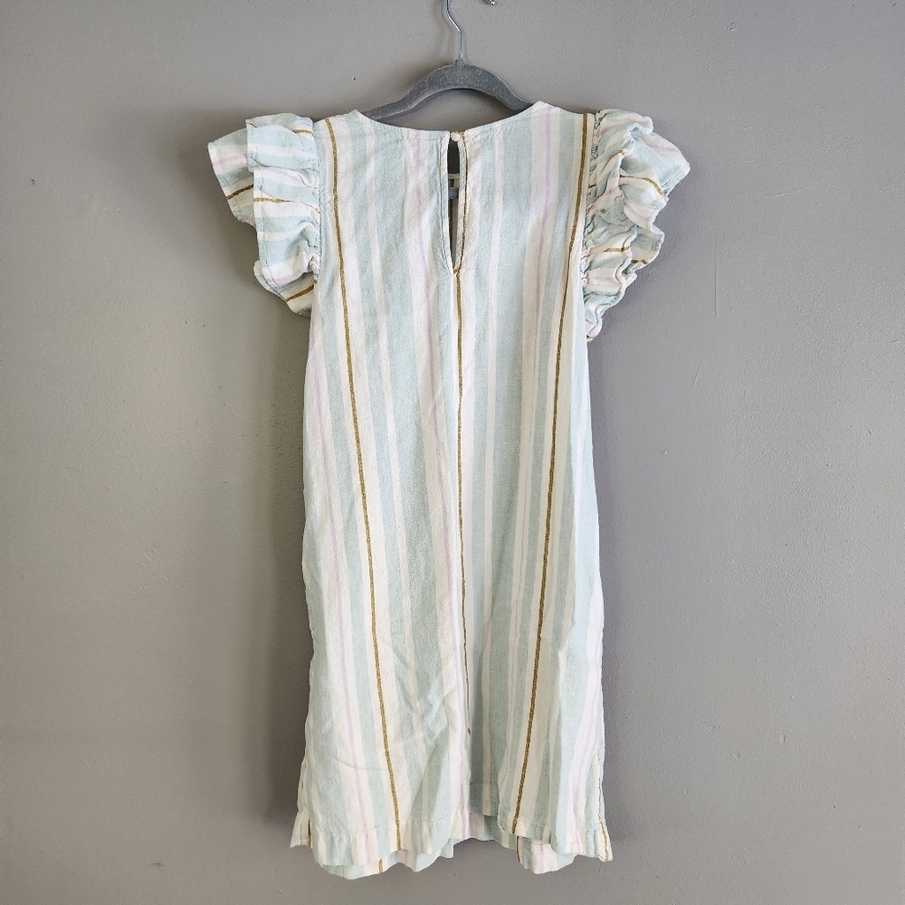 3/$25 A New Day linen blend striped ruffle sleeve size Small dress pockets - Picture 3 of 12